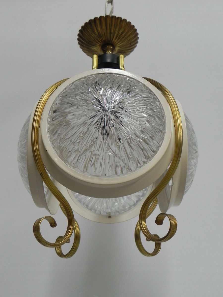 Vintage Hanging Lamp With 4 Round Glass Discs For At Pamono Per Piece