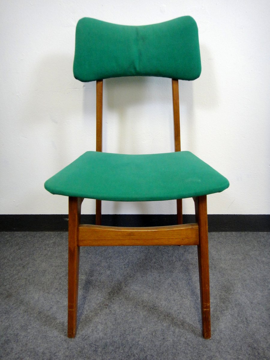 Skandinavische Esszimmerstühle Aus Grünem Samt 1950er 6er Set