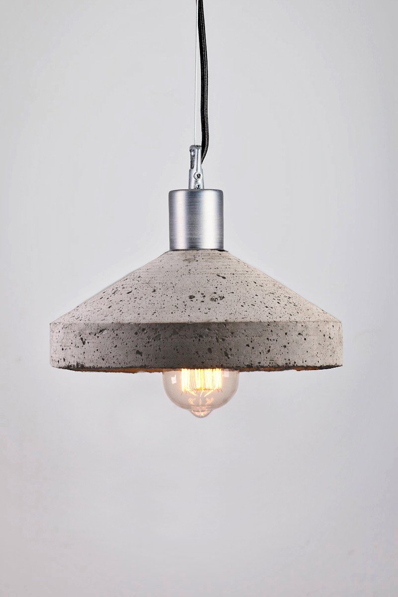 Grey Concrete Rocket Ceiling Lamp By Bogumił Gala For Galaeria Factory For Sale At Pamono