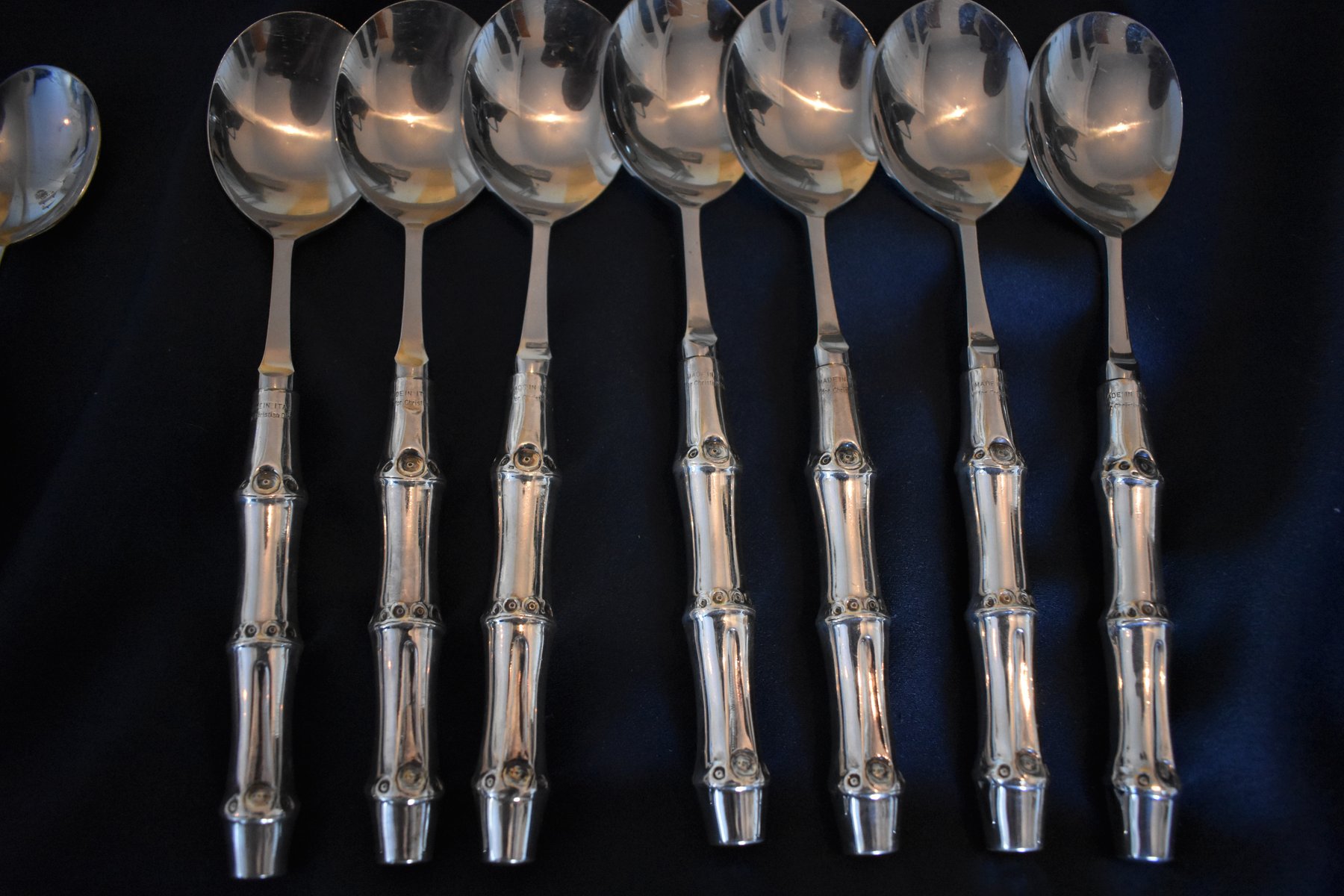 Mid-Century 48-Piece Sterling Silver Bamboo Style Cutlery Flatware ... Mid-Century 48-Piece Sterling Silver Bamboo Style Cutlery Flatware ...
