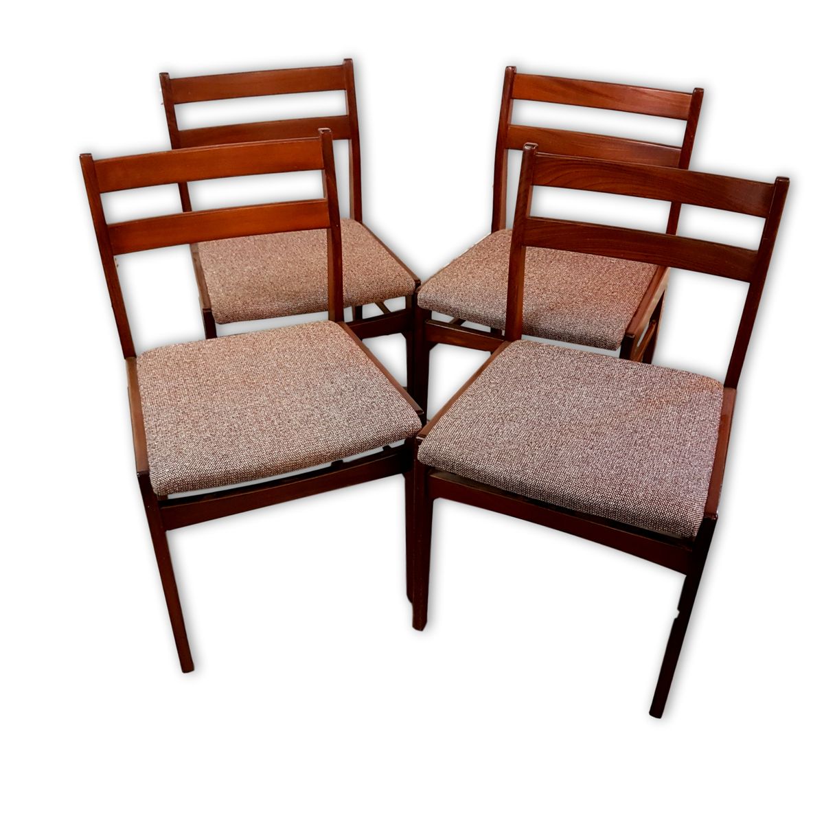 Vintage Teak Ladderback Dining Chairs From Meredew Set Of 4 For Vintage Teak Ladderback Dining Chairs From Meredew Set Of 4