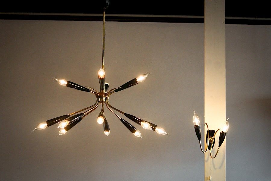 Italian Sputnik Chandelier Wall Light From Stilnovo 1950s For Italian Sputnik Chandelier Wall Light From Stilnovo 1950s