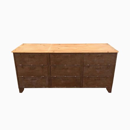 Antique Industrial Wooden Apothecary Drawers For Sale At Pamono