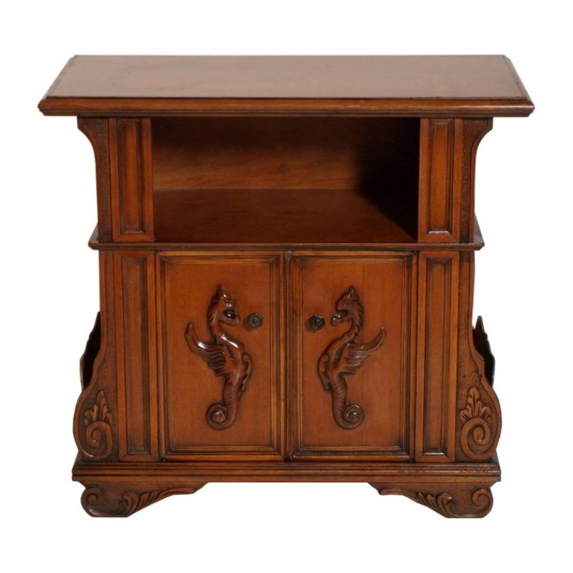 Mid-Century Cabinet & Magazine Rack, 1940s for sale at Pamono