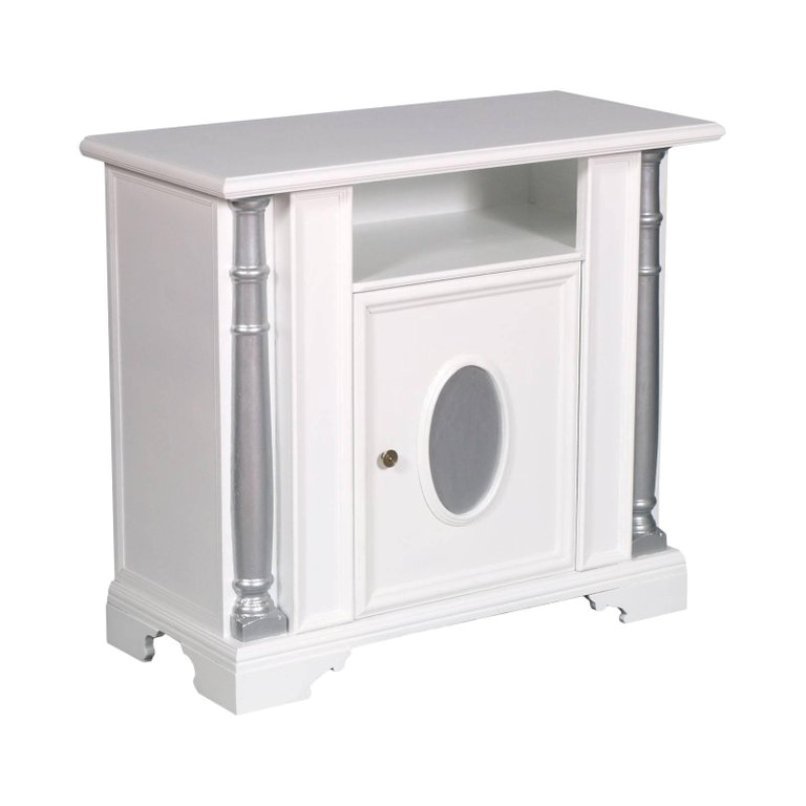 Italienischer Mid-Century Konsolentisch in Weiß & Silber bei Pamono kaufen