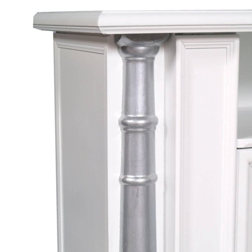 Italienischer Mid-Century Konsolentisch in Weiß & Silber bei Pamono kaufen