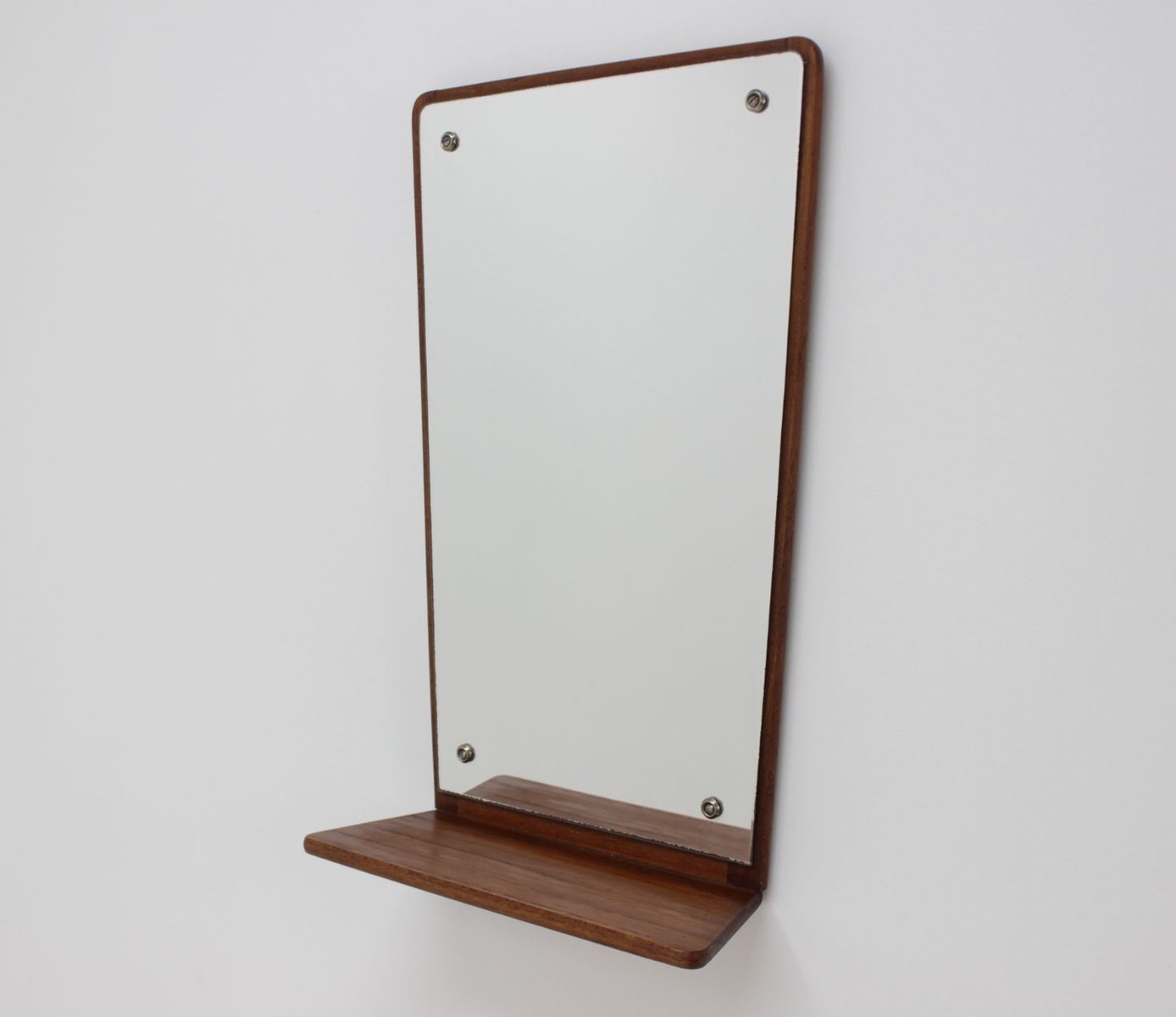 Mid Century Teak Wall Mirror With Shelf From Jansen Spejle 1960s Mid Century Teak Wall Mirror With Shelf From Jansen Spejle 1960s