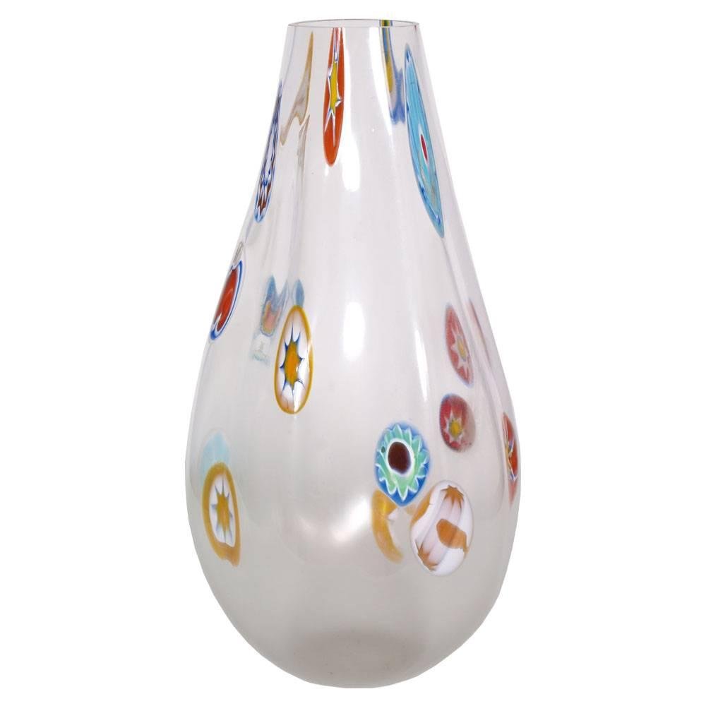 Italian Blown Murano Glass Vase with Murrine by Gino Cenedese
