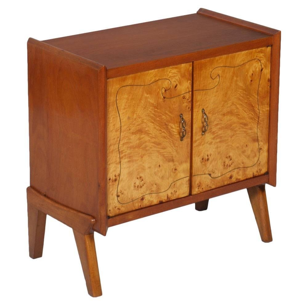 Small MidCentury Walnut with Burr Birch Inlay for sale at Pamono