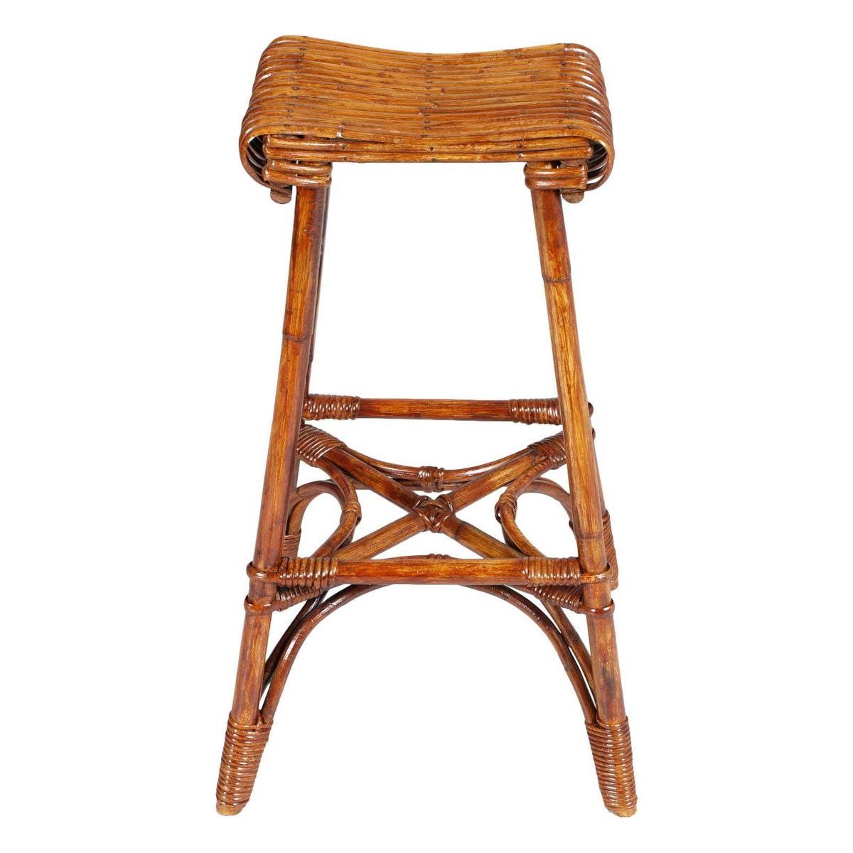 MidCentury Modern Bamboo Stool for sale at Pamono