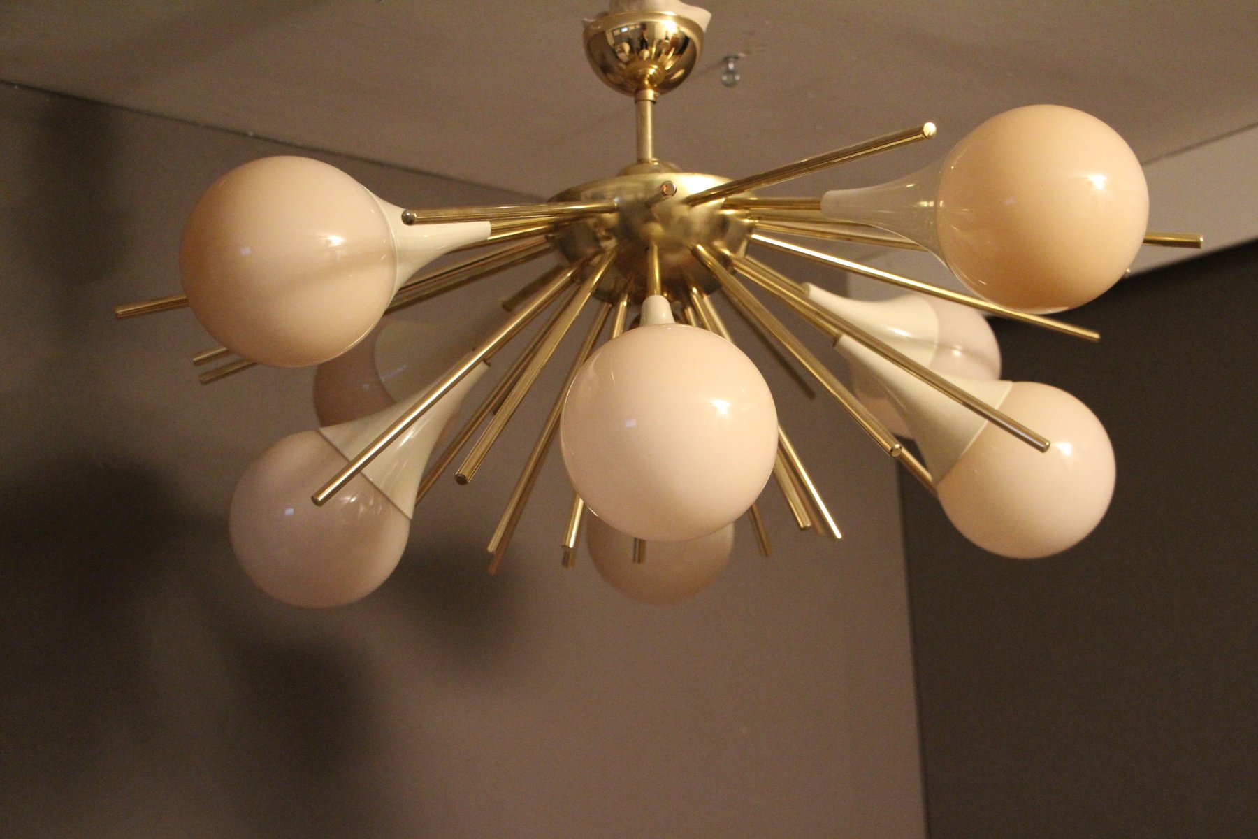 Sputnik Kronleuchter Aus Murano Glas Und Messing 1980er