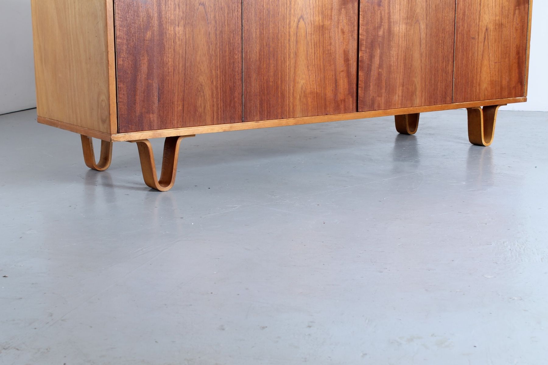 Two Tone Teak And Birch Plywood Cabinet By Cees Braakman For Pastoe 1950s