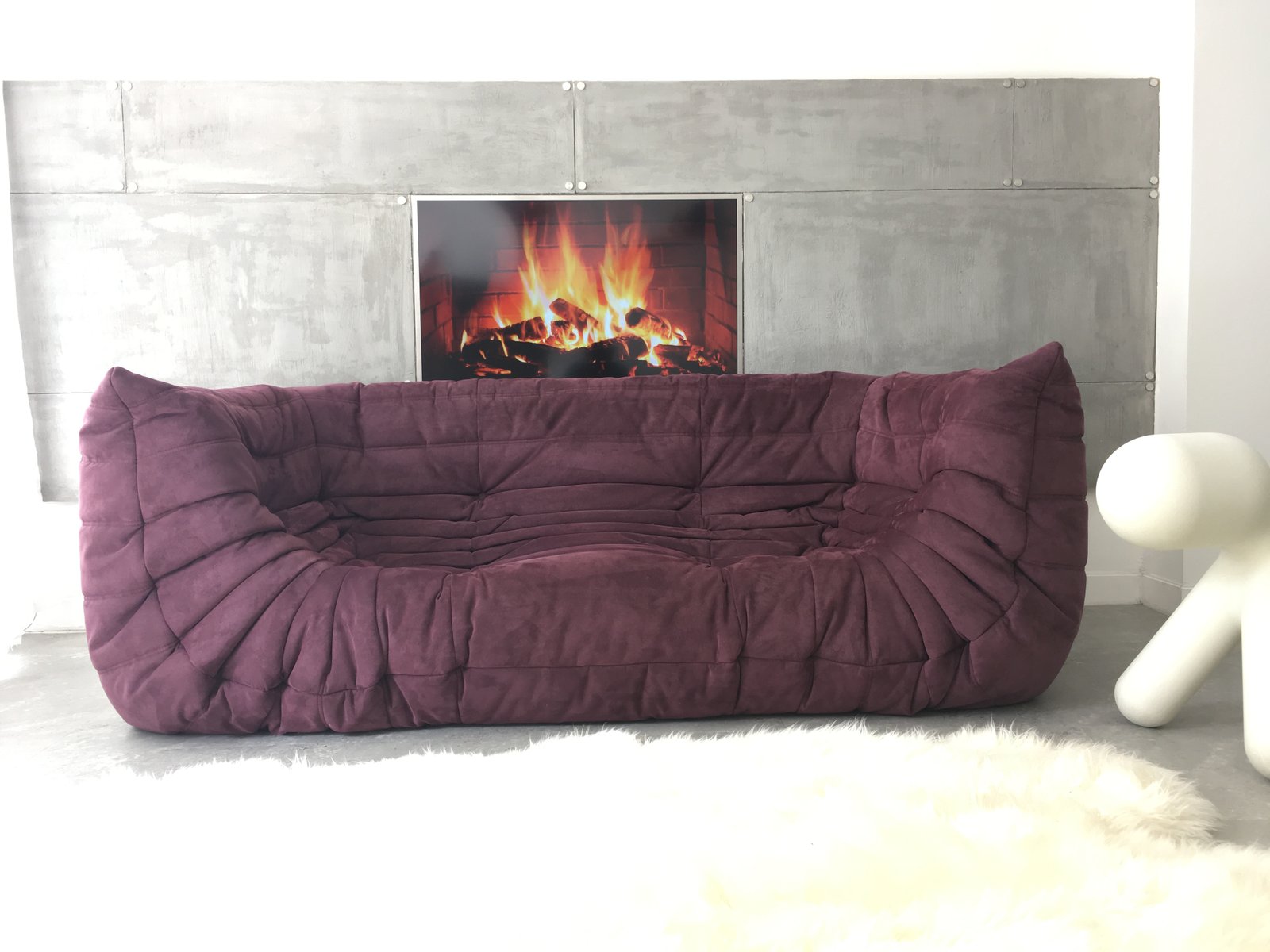Vintage Purple Togo Sofa With Arms By Michel Ducaroy For Ligne Roset Vintage Purple Togo Sofa With Arms By Michel Ducaroy For Ligne Roset