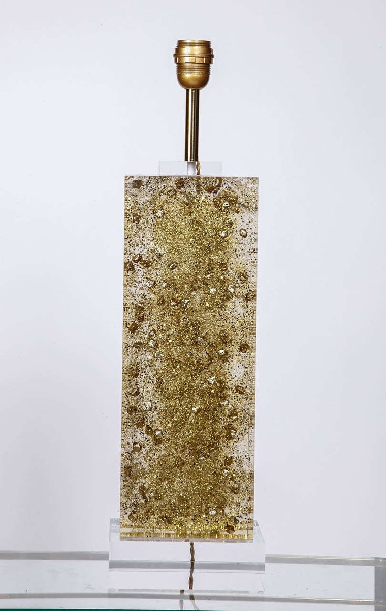 Vintage Acrylic Glass Table Lamp Bases by Maison Roméo, Set of 2 for