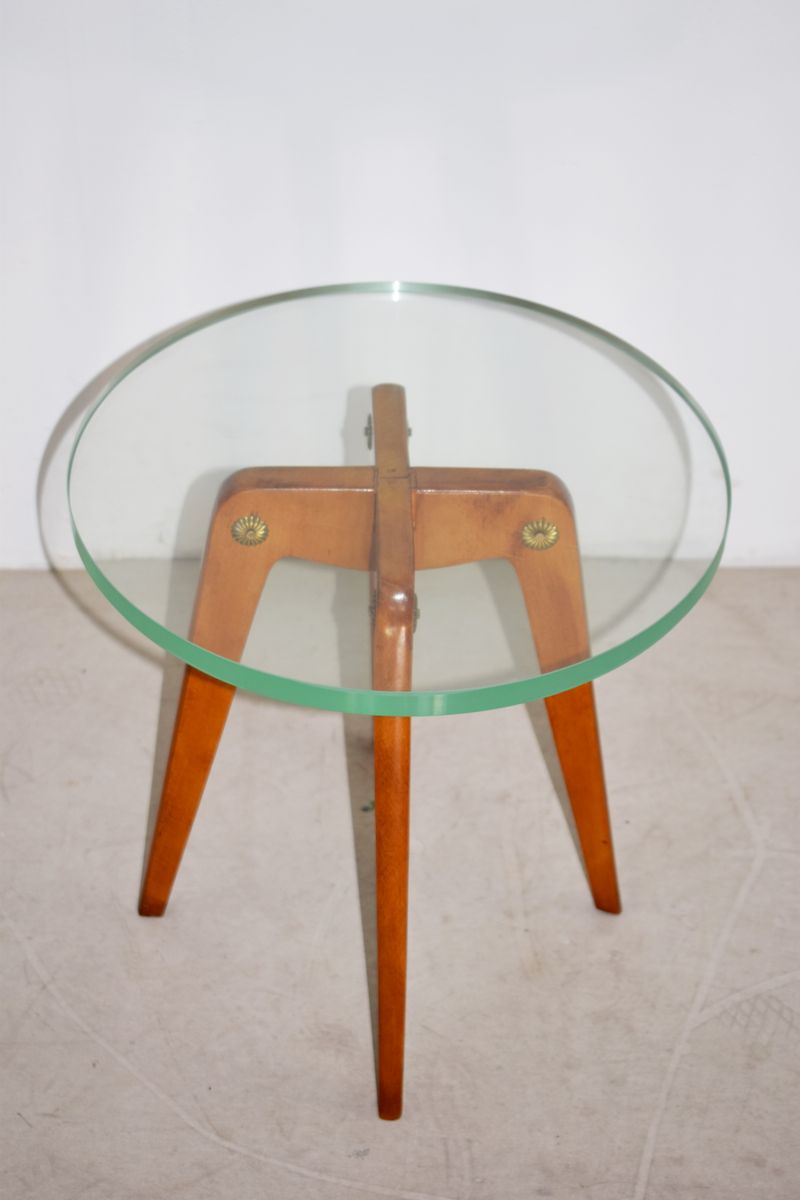 Mid Century Italian Wood And Glass Coffee Tables 1950s Set Of 2 794 00