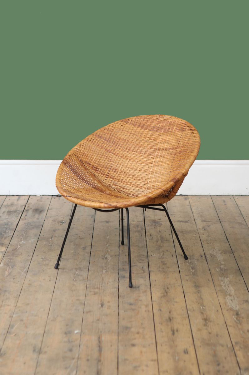 Mid Century Cane Hoop Chair For At Pamono Mid Century Cane Hoop Chair