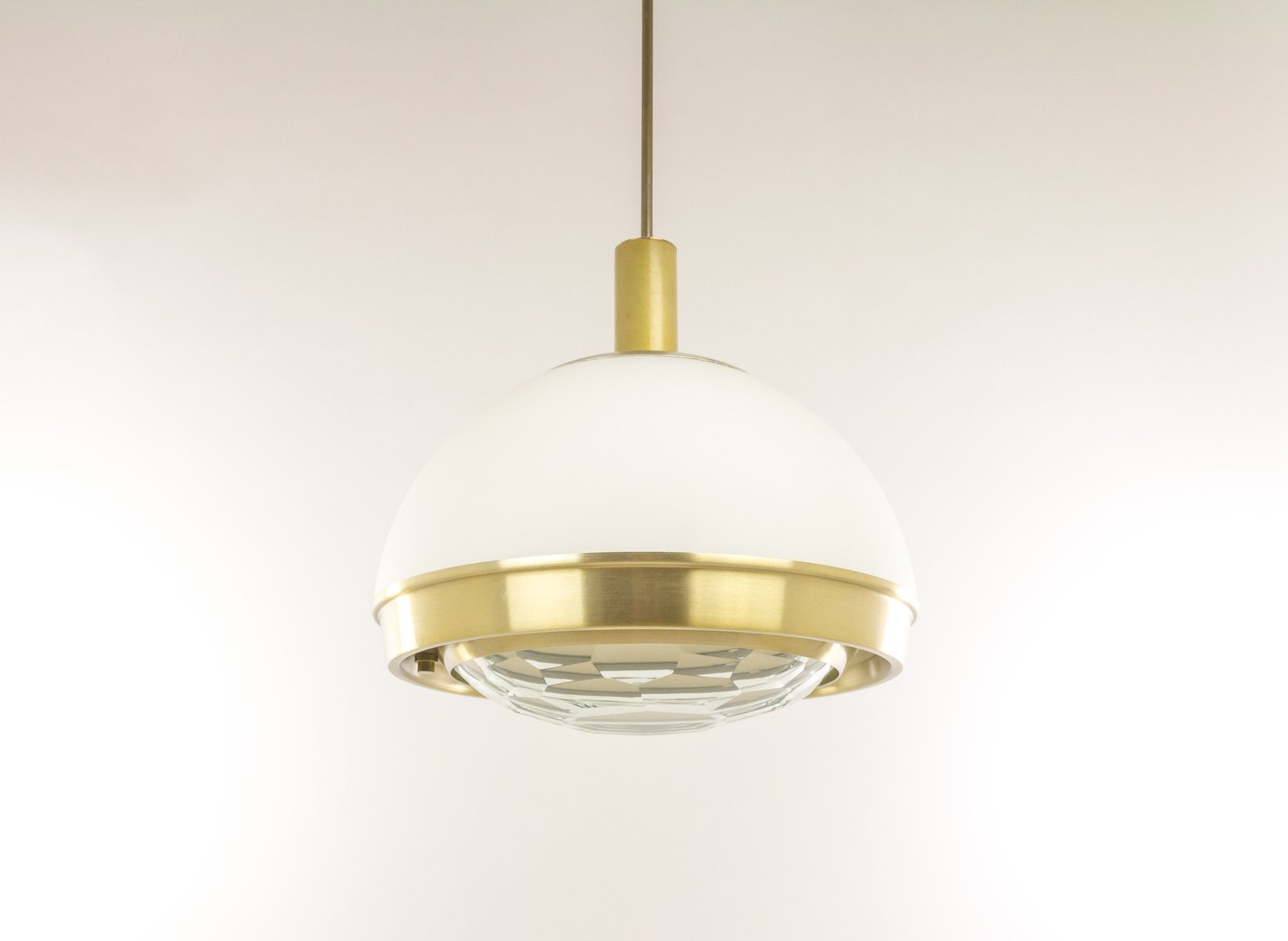 Brass Pendant Lamp With Faceted Glass By Pia Guidetti Crippa For Brass Pendant Lamp With Faceted Glass By Pia Guidetti Crippa For Lumi 1960s