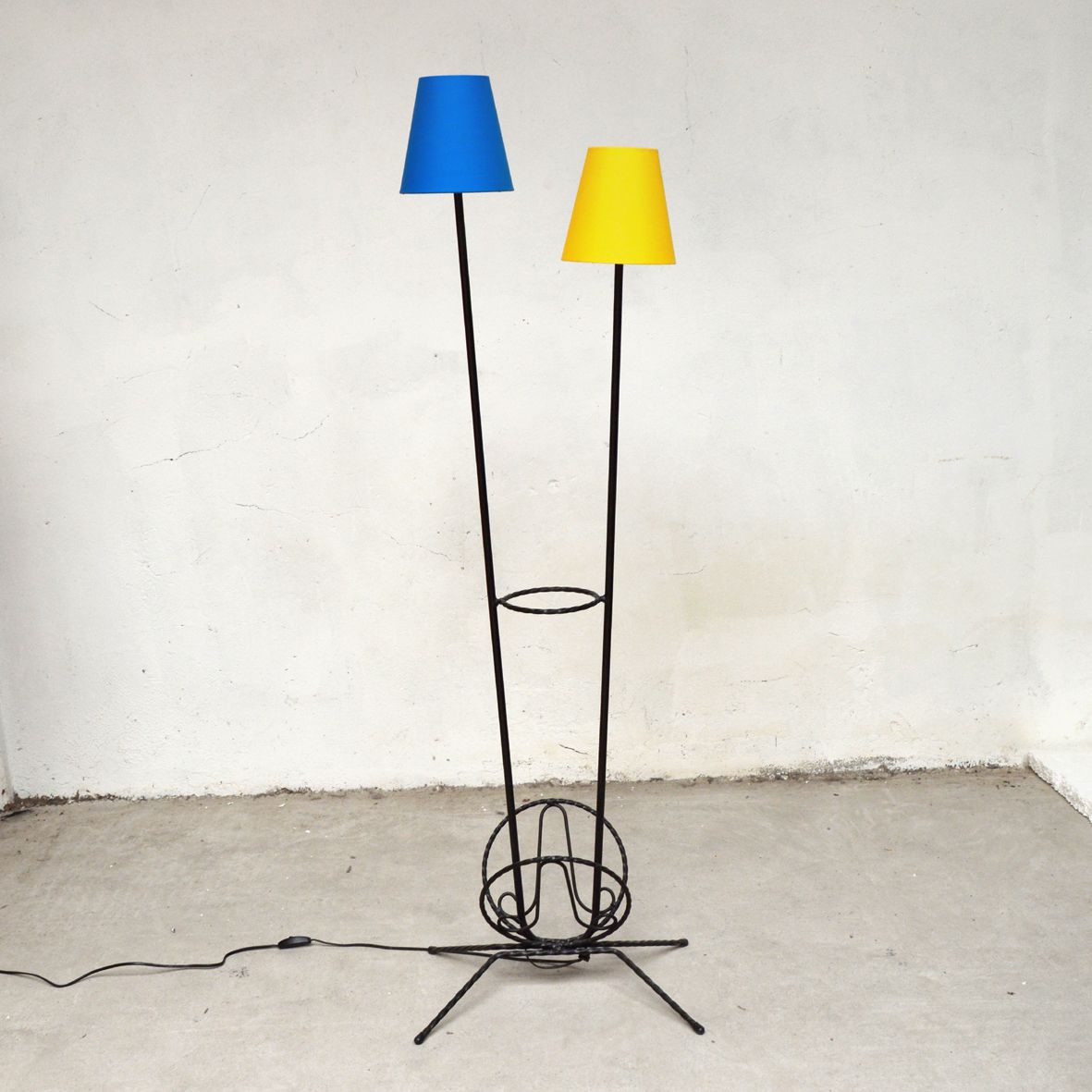 2 Arm Floor Lamp With Rack 1960s For At Pamono 2 Arm Floor Lamp With Rack 1960s