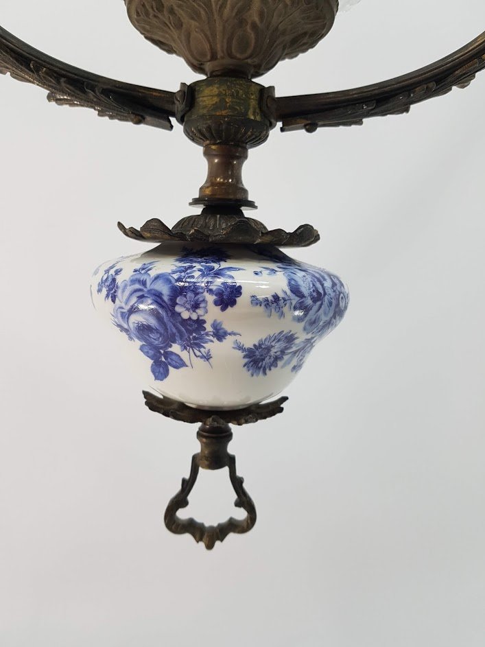 Antike blaue H ngelampe aus Keramik von Vicente Cebri f r Antike blaue H ngelampe aus Keramik von Vicente Cebri f r