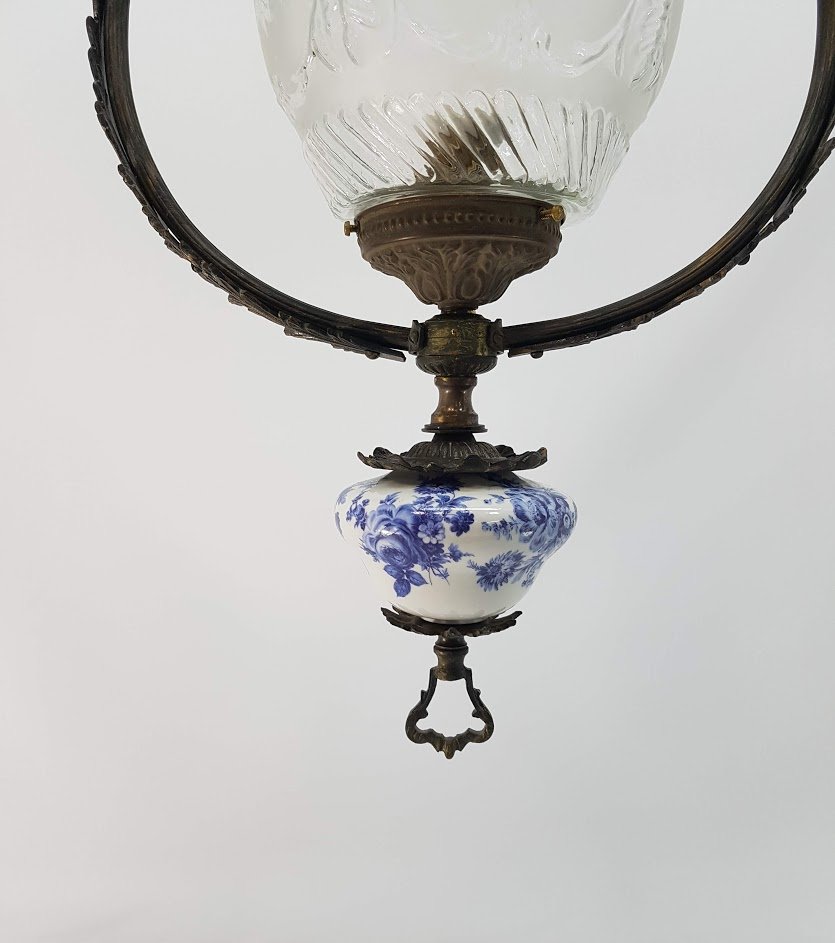 Antike blaue H ngelampe aus Keramik von Vicente Cebri f r Antike blaue H ngelampe aus Keramik von Vicente Cebri f r