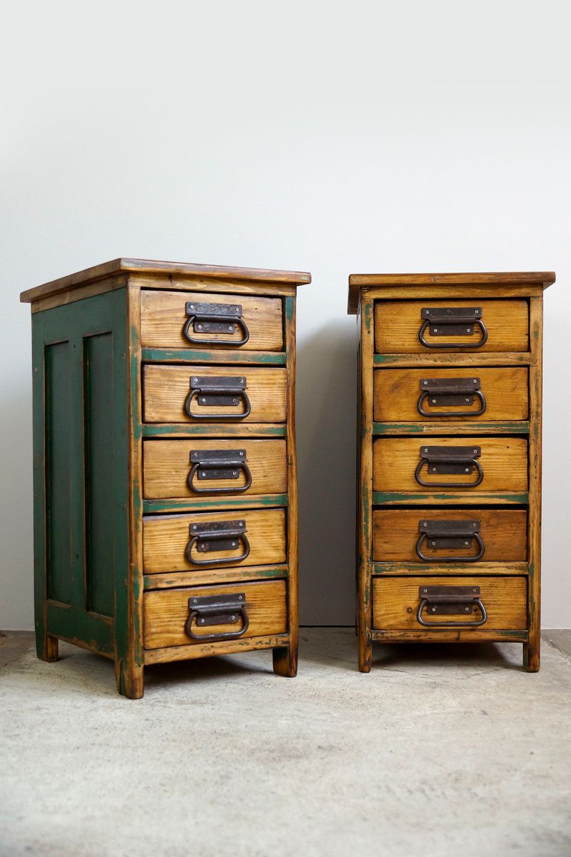 Industrial Drawer Cabinets 1930s Set Of 2 For Sale At Pamono