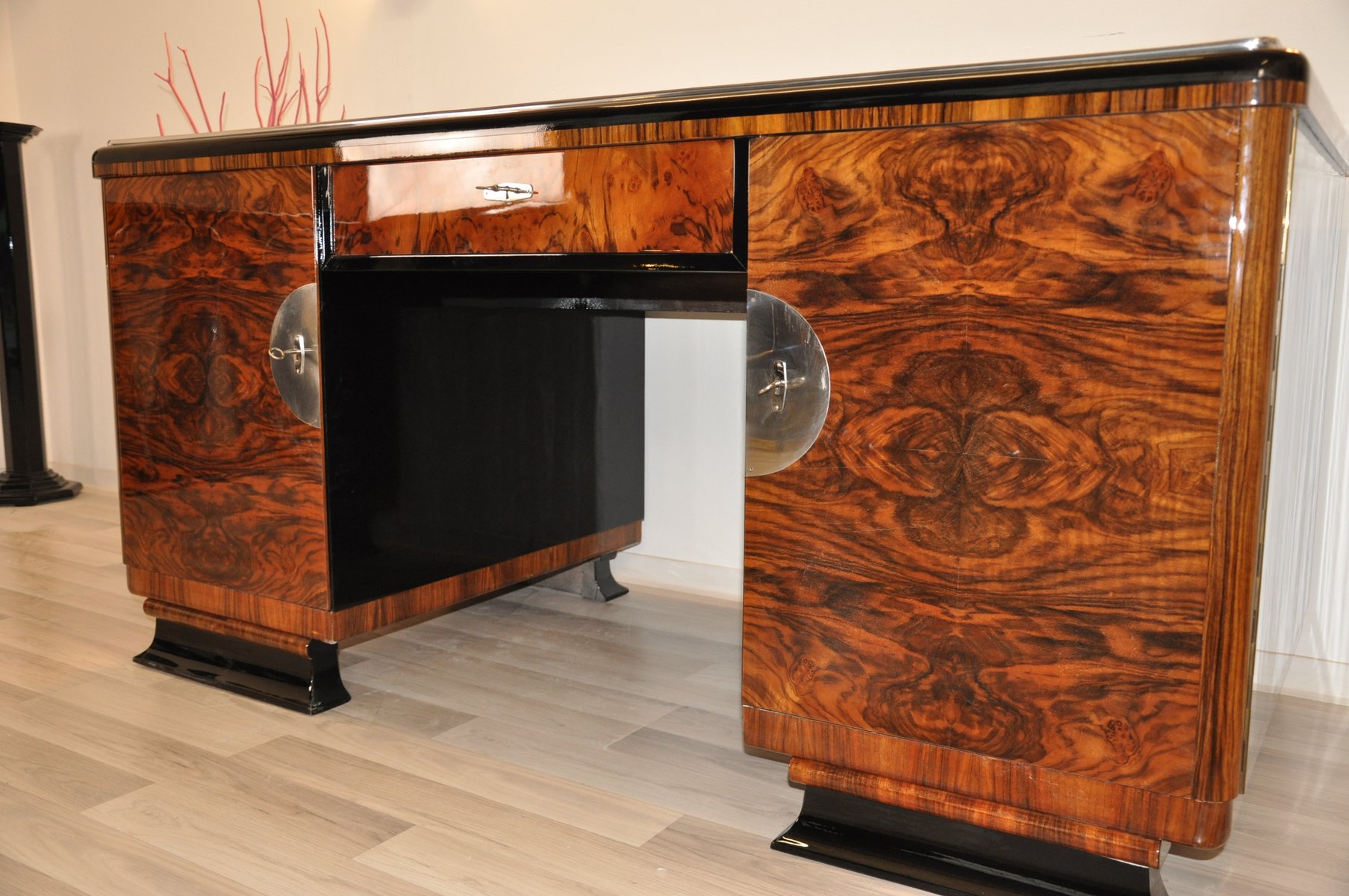 Art Deco Desk With Burl Wood Doors For At Pamono Art Deco Desk With Burl Wood Doors