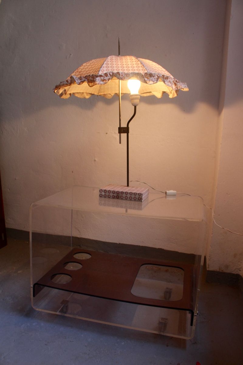Italian Mid Century Umbrella Table Lamp 1950s