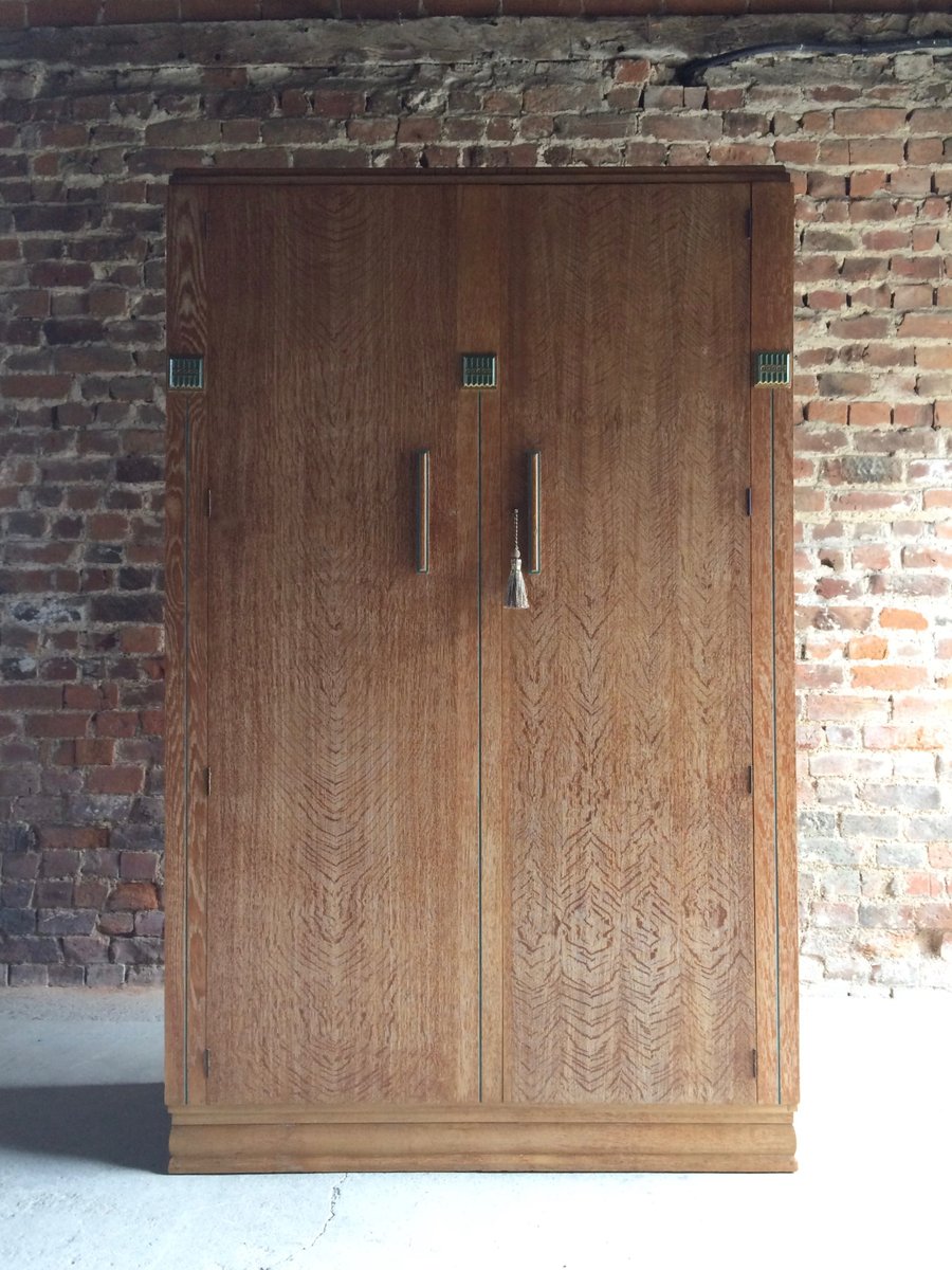 Art Deco 2 Door Limed Oak Wardrobe 1930s Bei Pamono Kaufen
