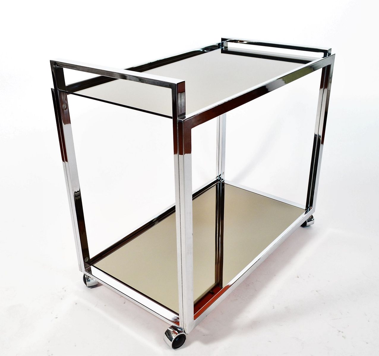 Italian regency chrome bar cart 1970s