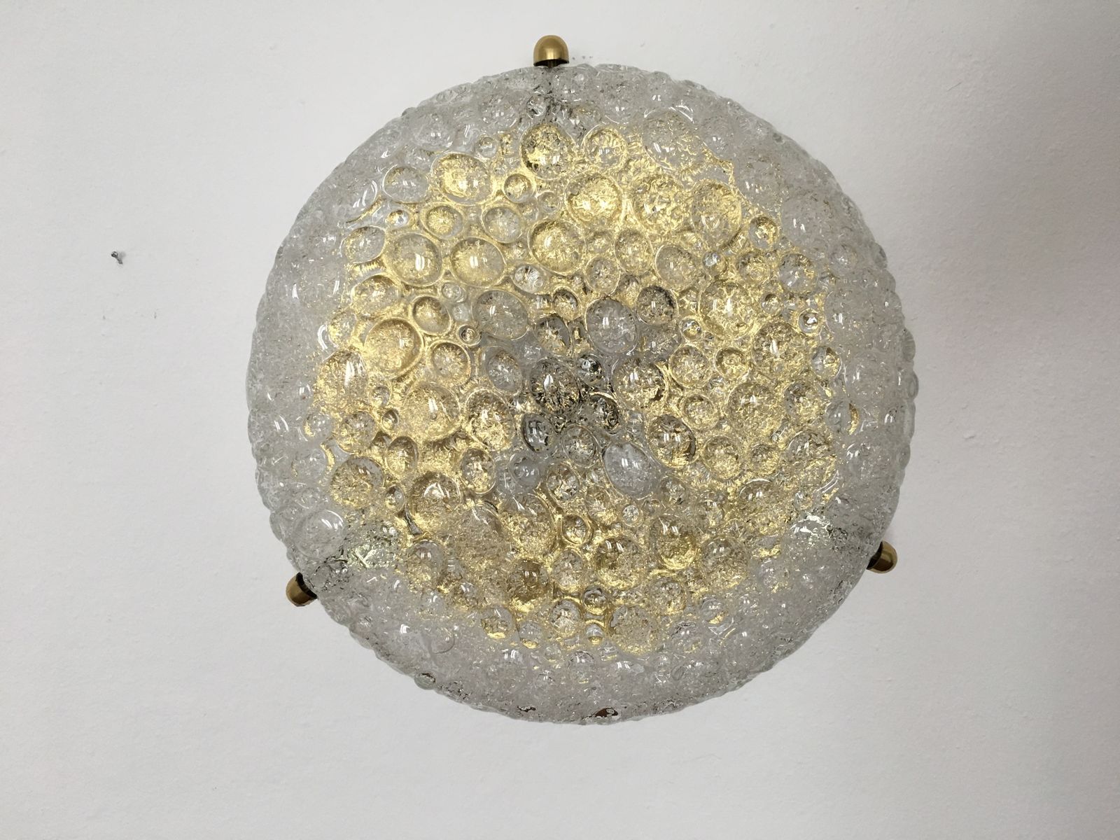 Vintage Brass Bubble Glass Ceiling Light From Hillebrand Lighting Vintage Brass Bubble Glass Ceiling Light From Hillebrand Lighting 1960s