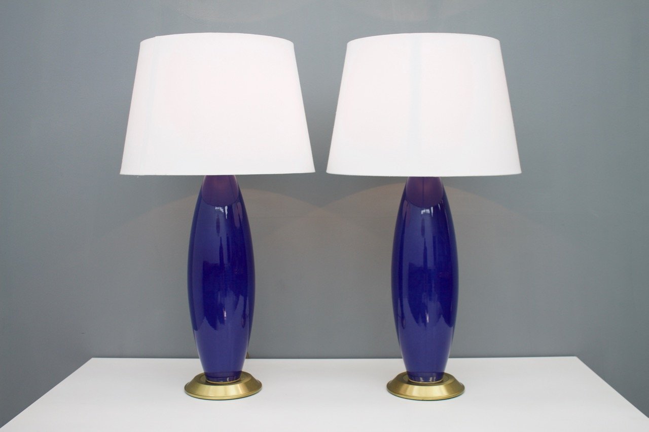 Blue Glass Table Lamps 1970s For At Pamono Blue Glass Table Lamps 1970s