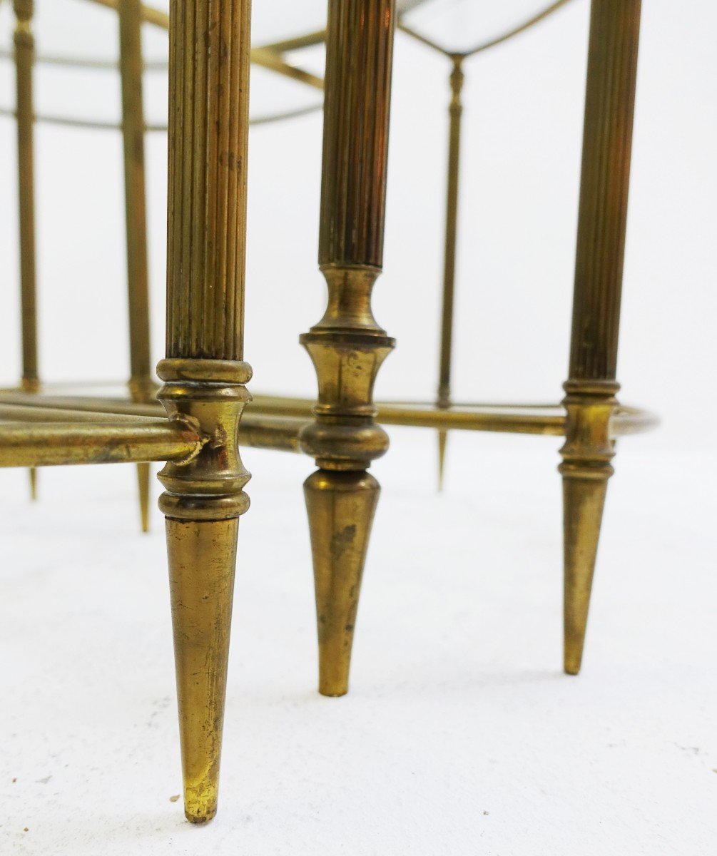Round Vintage Brass Coffee Table With 4 Nesting Tables For At Round Vintage Brass Coffee Table With 4 Nesting Tables 5 1 054 00 Per Set