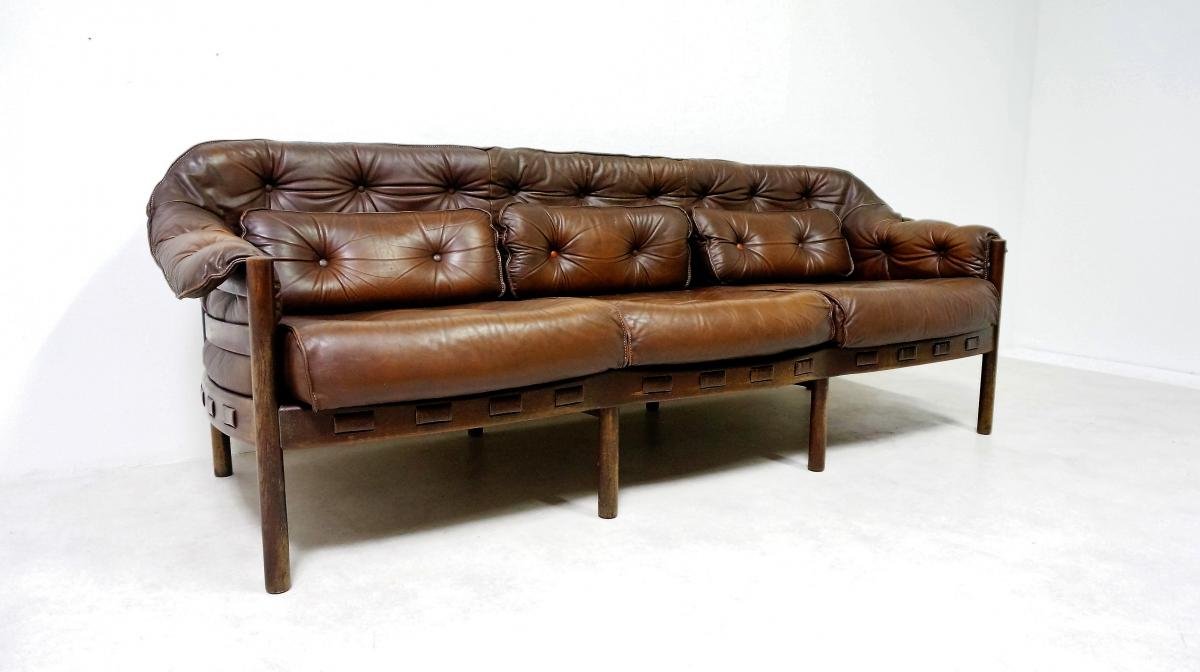 Scandinavian Leather Sofa By Arne Norell For Coja 1950s At Scandinavian Leather Sofa By Arne Norell For Coja 1950s