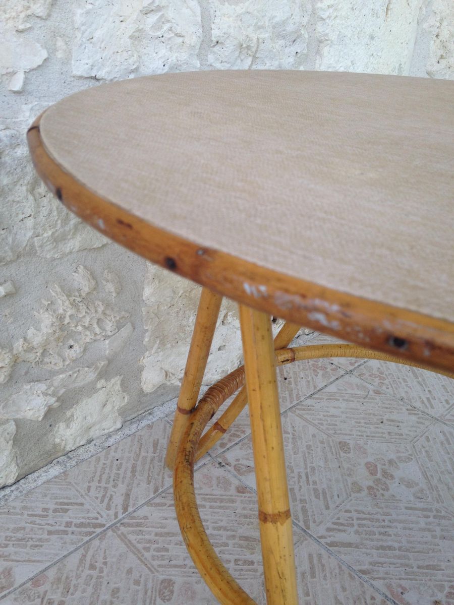 Vintage Round Bamboo Rattan Coffee Table For At Pamono Vintage Round Bamboo Rattan Coffee Table 12 437 00 Per Piece