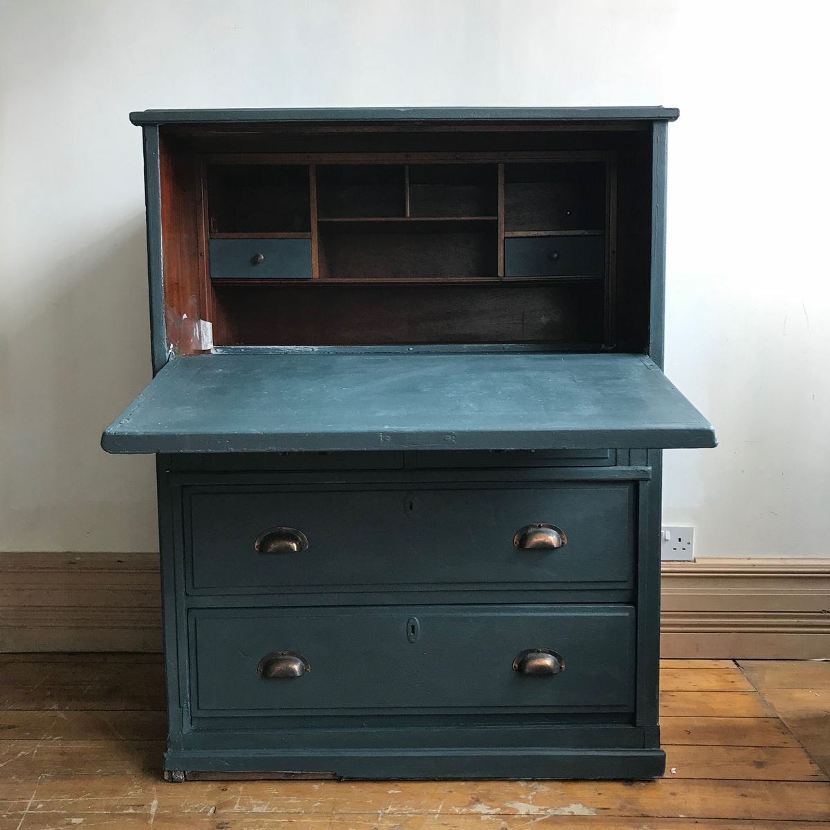 Vintage Navy Blue Bureau With Drawers For Sale At Pamono