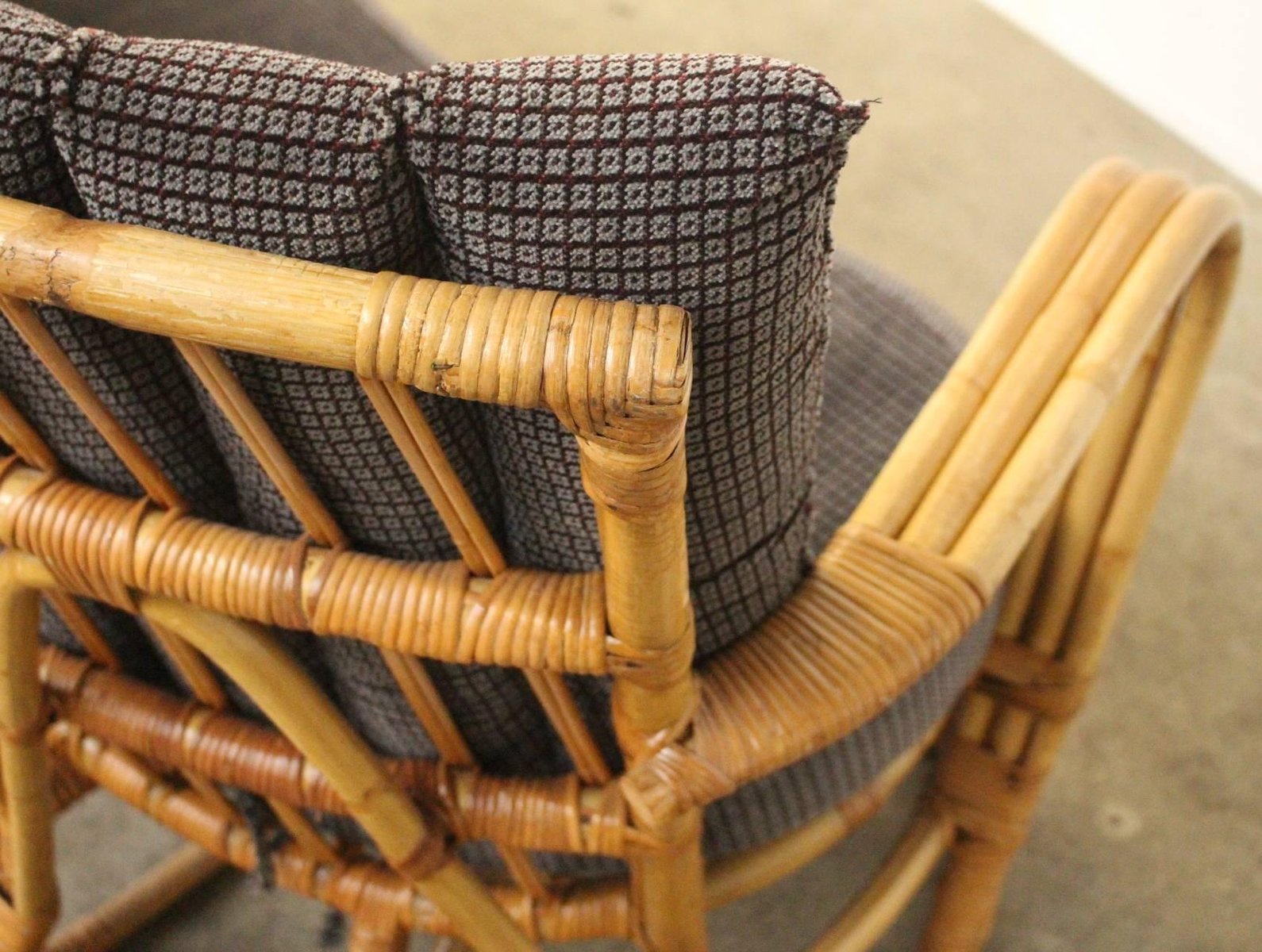 Vintage Rattan & Bamboo Sofa for sale at Pamono