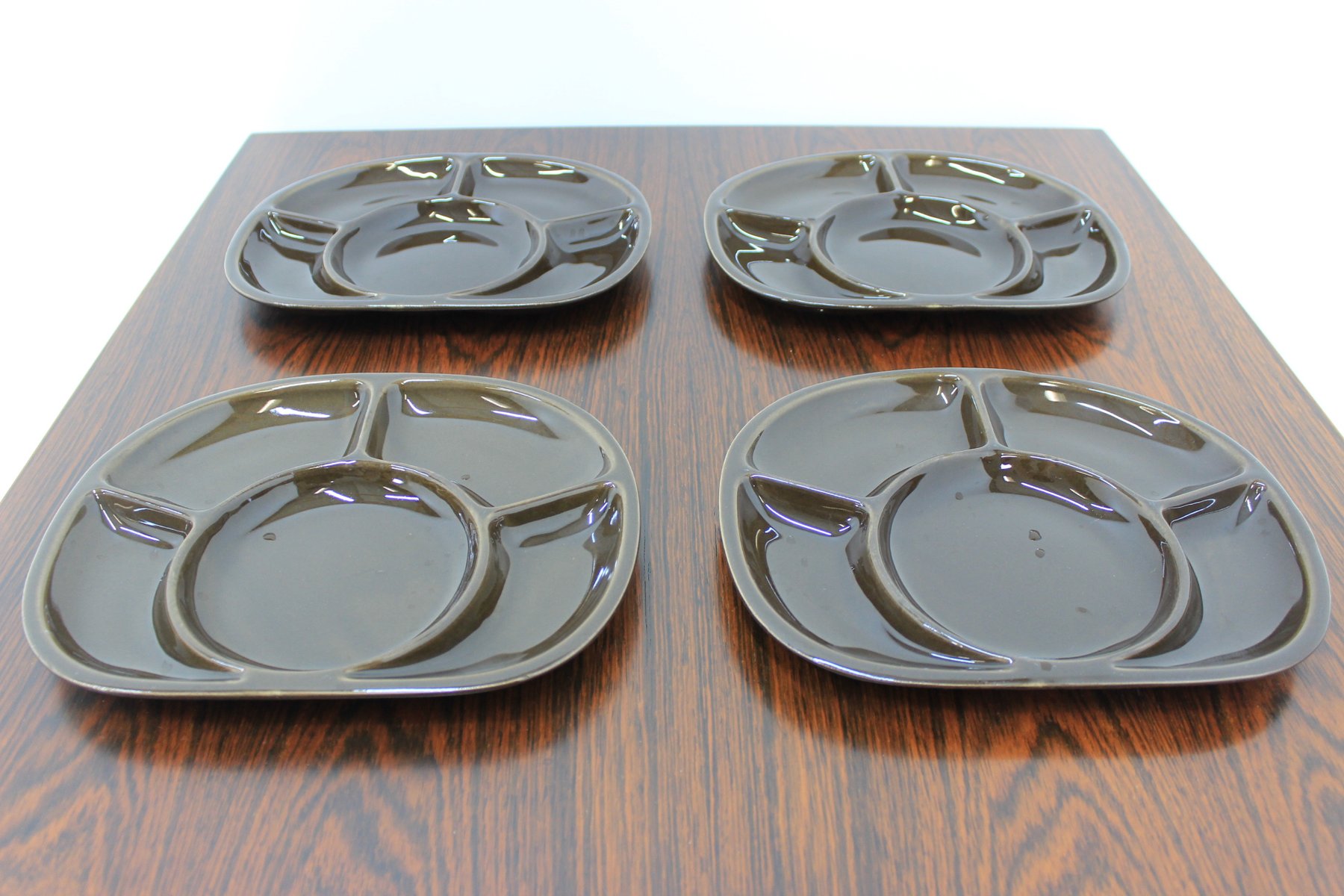 Fondue Plates from Gien Pottery, 1970s, Set of 4 for sale at Pamono