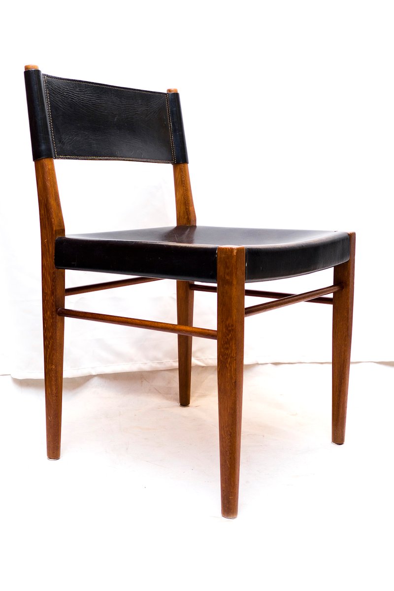 Modell 3024 Stuhl Aus Teak Und Leder Von Helmut Magg Für Wk Möbel 1950er