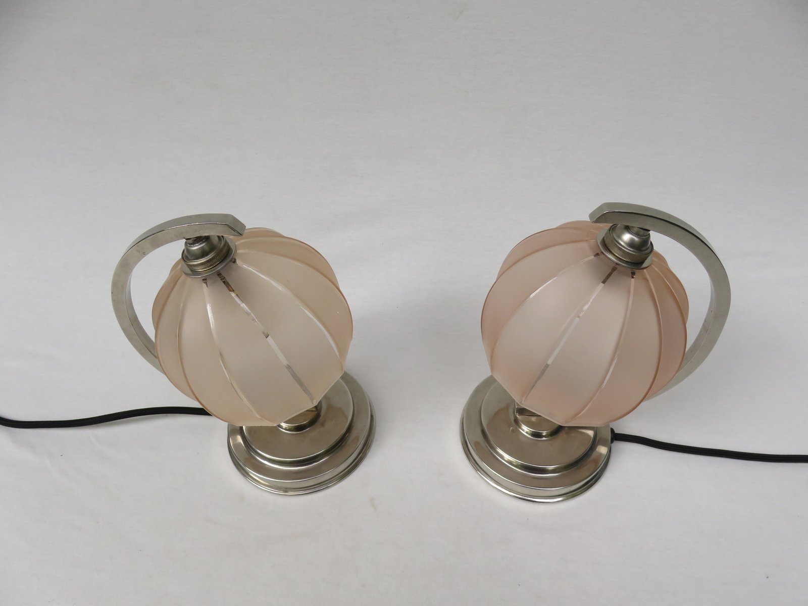 Vintage French Art Deco Bedside Table Lamps, Set of 2 for sale at Pamono