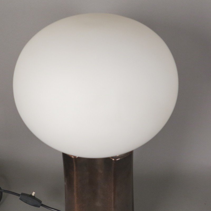 Lampe De Bureau Design Céramique – Marbré Marron Et Vert – Parfait état