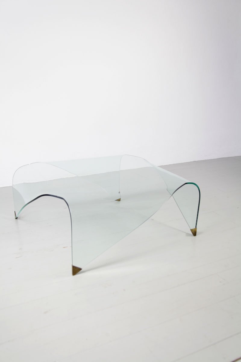 Square Curved Glass Coffee Table 1950s For Sale At Pamono