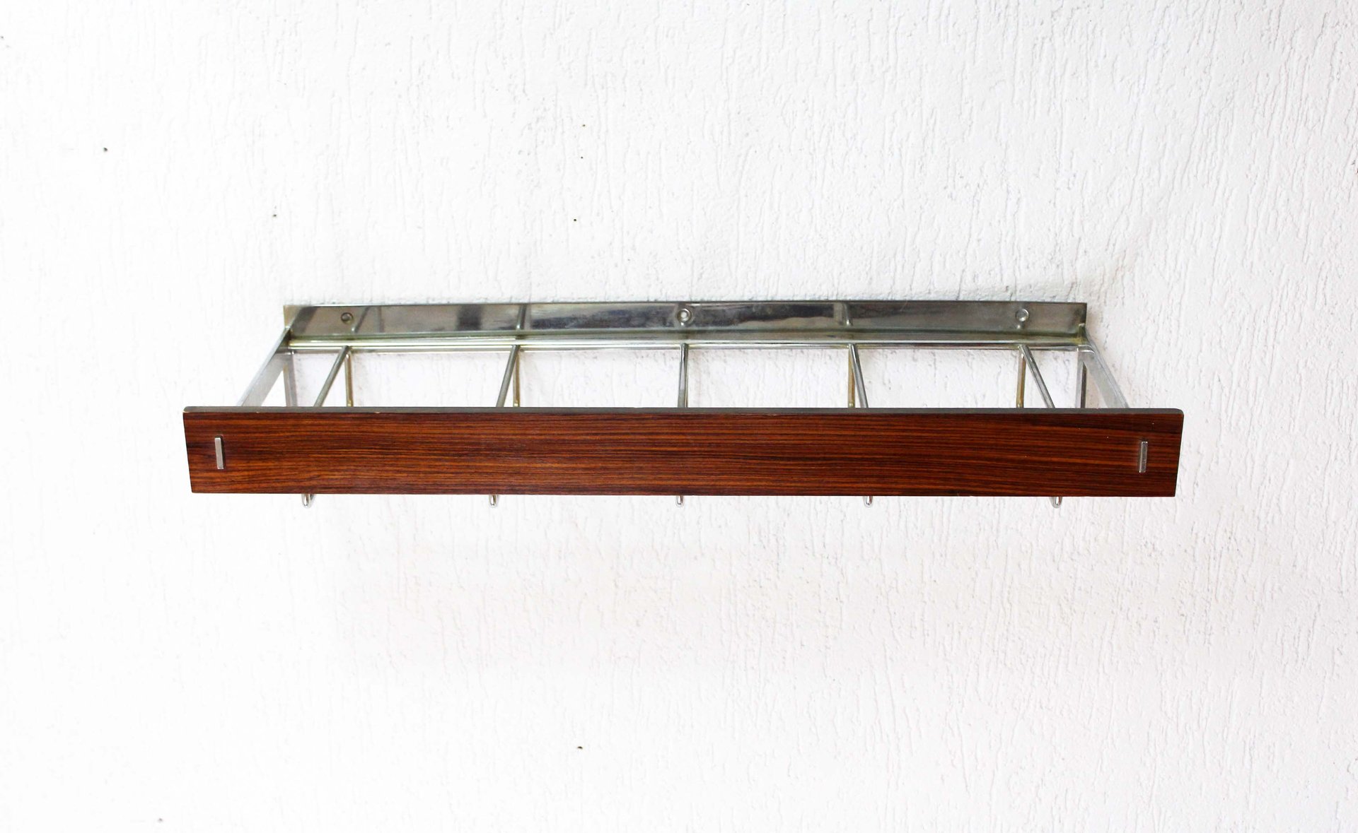 Vintage Coat Hook In Metal And Wood, 1970S Vintage Coat Hook In Metal And Wood, 1970S