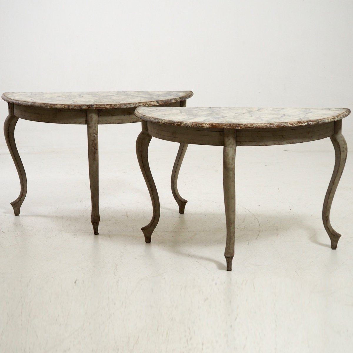 Antique Swedish Demi Lune Tables Set Of 2 For At Pamono Antique Swedish Demi Lune Tables Set Of 2