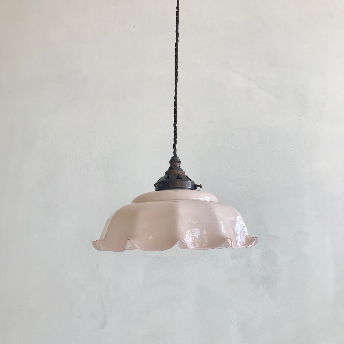 Vintage French Pink Handkerchief Ceiling Lamp