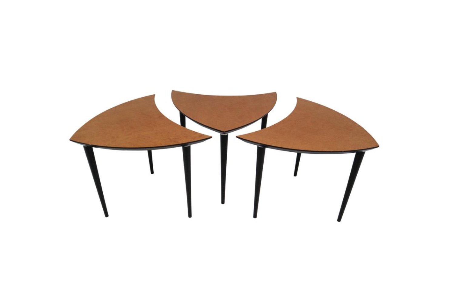 Small Italian Triangle Shaped Coffee Tables 1960s Set Of 3 For Small Italian Triangle Shaped Coffee Tables 1960s Set Of 3