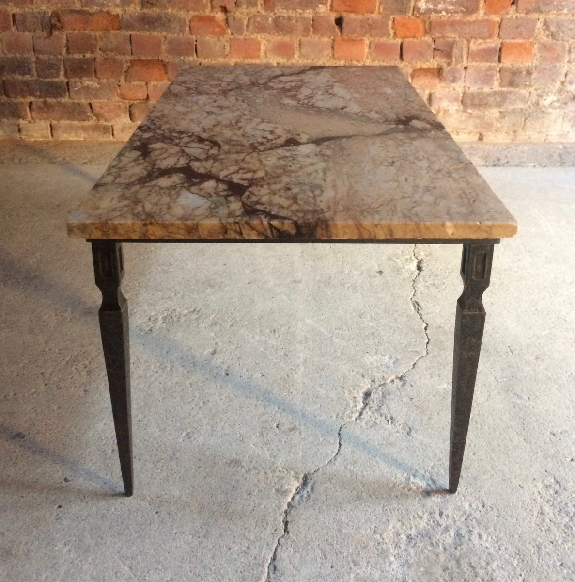 Mid Century French Marble Coffee Table With Iron Base 1940s For Coffee Table With Iron Base 1940s 11 1 174 00 Price Per Piece