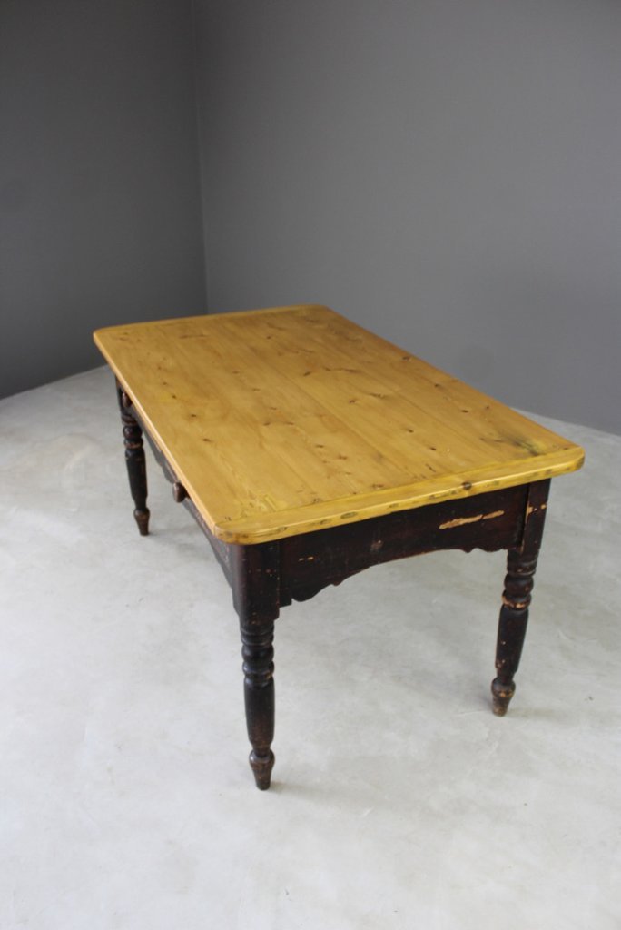 Mesa de cocina rústica antigua de pino en venta en Pamono Mesa de cocina rústica antigua de pino en venta en Pamono