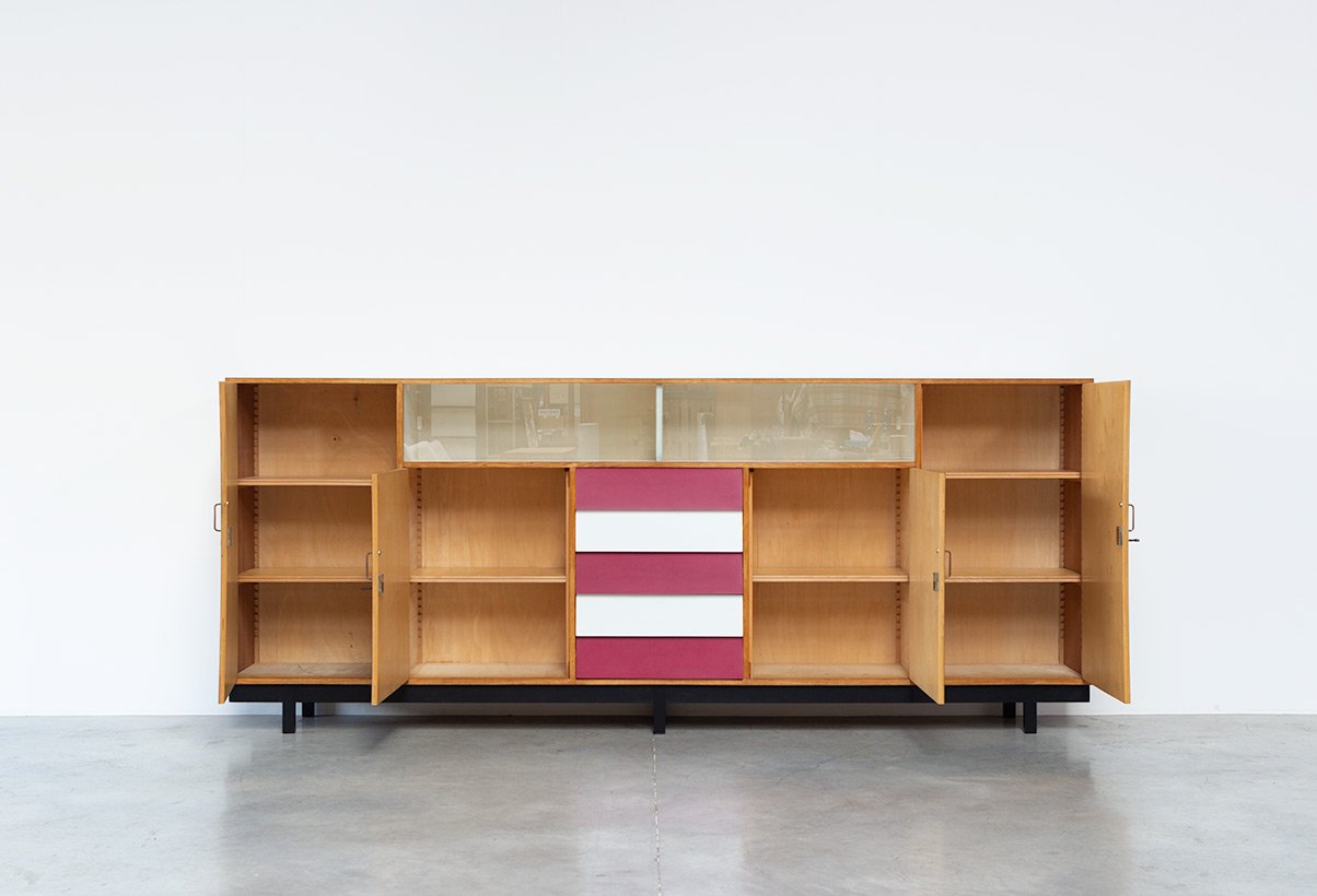 Credenza in formica colorata, anni '50 in vendita su Pamono