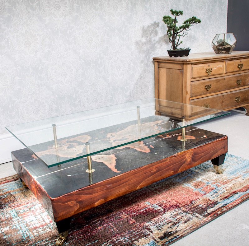 Coffee Table With Antique World Map From Ca E Spada 2017 For Price Per Piece