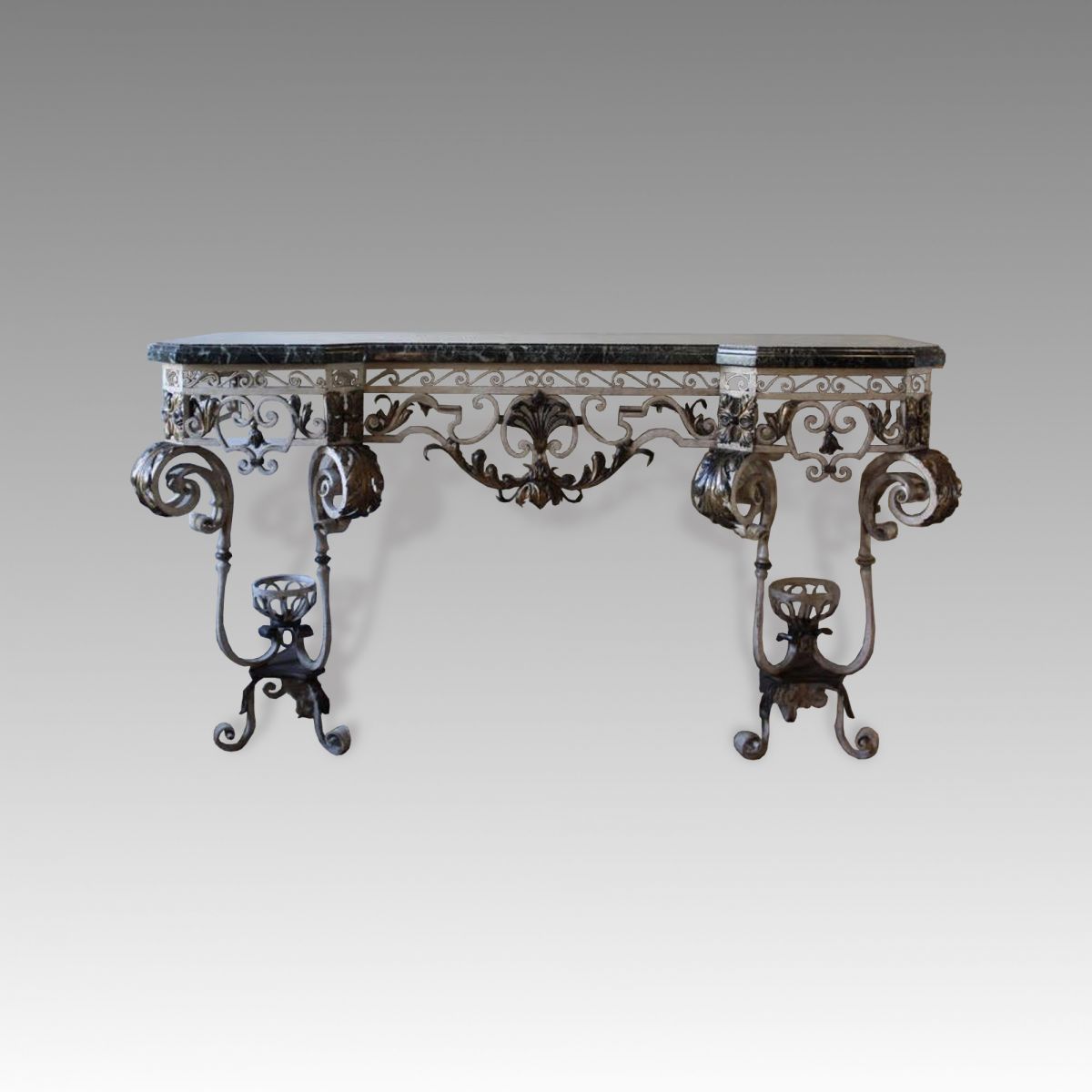 Vintage Wrought Iron Marble Console Table 1940s For At Pamono Vintage Wrought Iron Marble Console Table 1940s